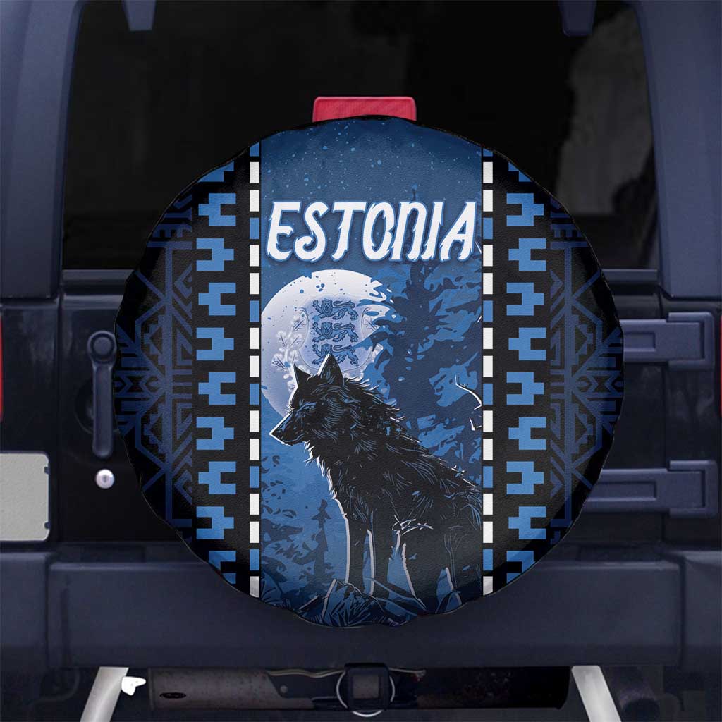 Estonia Spare Tire Cover Night Wolf With Pattern DT05