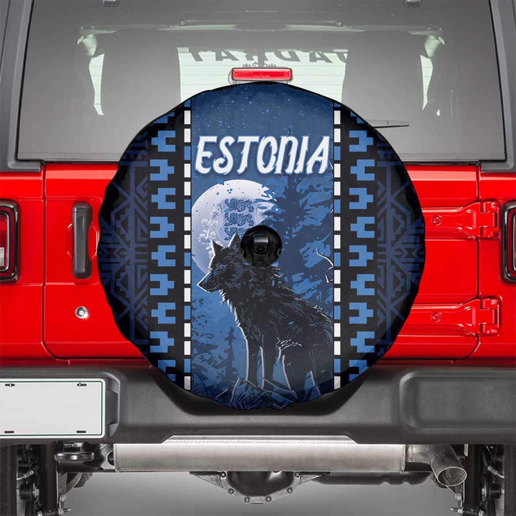 Estonia Spare Tire Cover Night Wolf With Pattern DT05