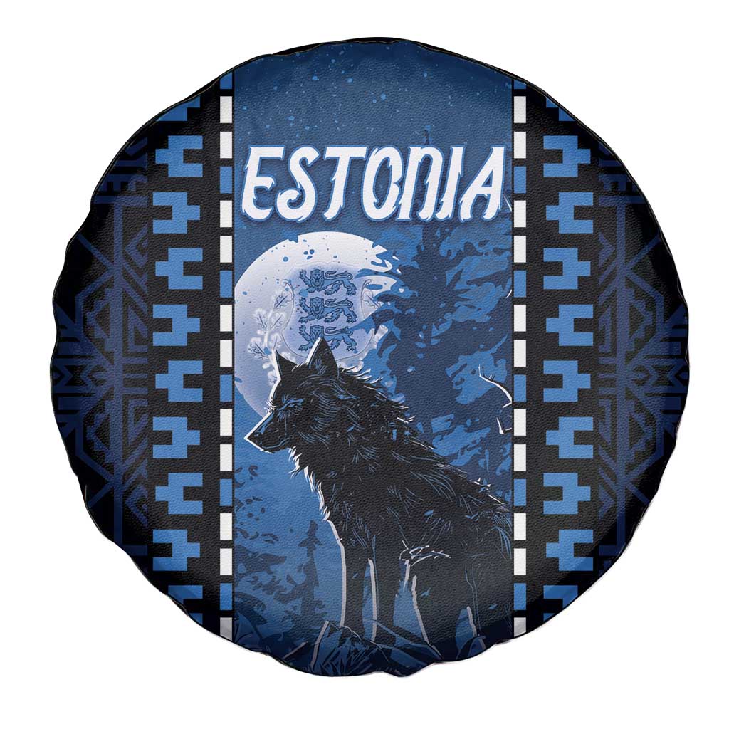 Estonia Spare Tire Cover Night Wolf With Pattern DT05