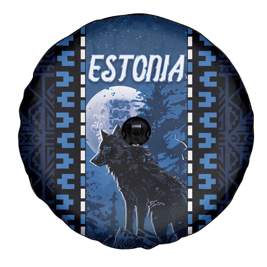 Estonia Spare Tire Cover Night Wolf With Pattern DT05