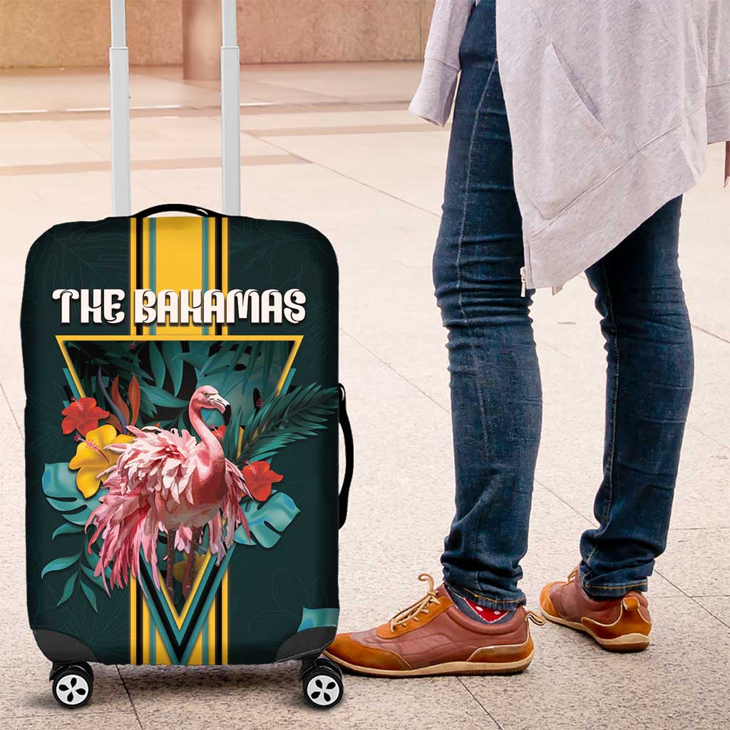 The Bahamas Luggage Cover The Flamingo Tropical Flowers DT05