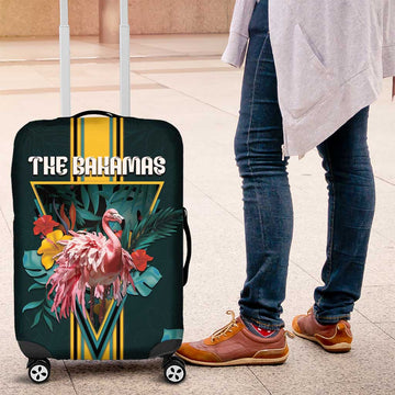 The Bahamas Luggage Cover The Flamingo Tropical Flowers DT05