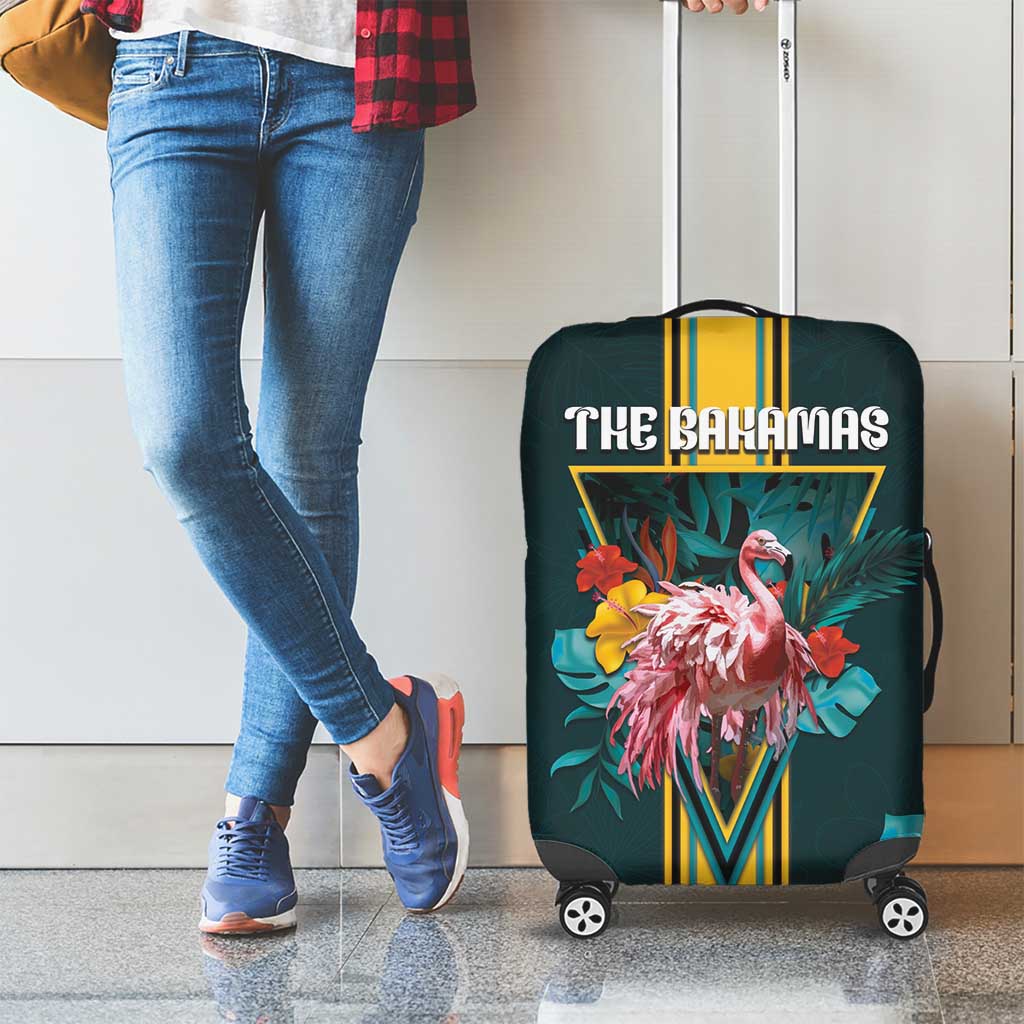 The Bahamas Luggage Cover The Flamingo Tropical Flowers DT05