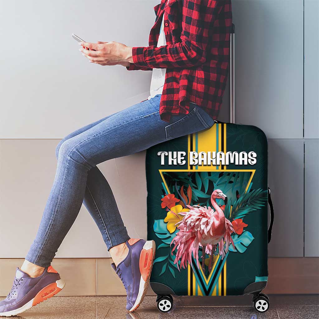 The Bahamas Luggage Cover The Flamingo Tropical Flowers DT05