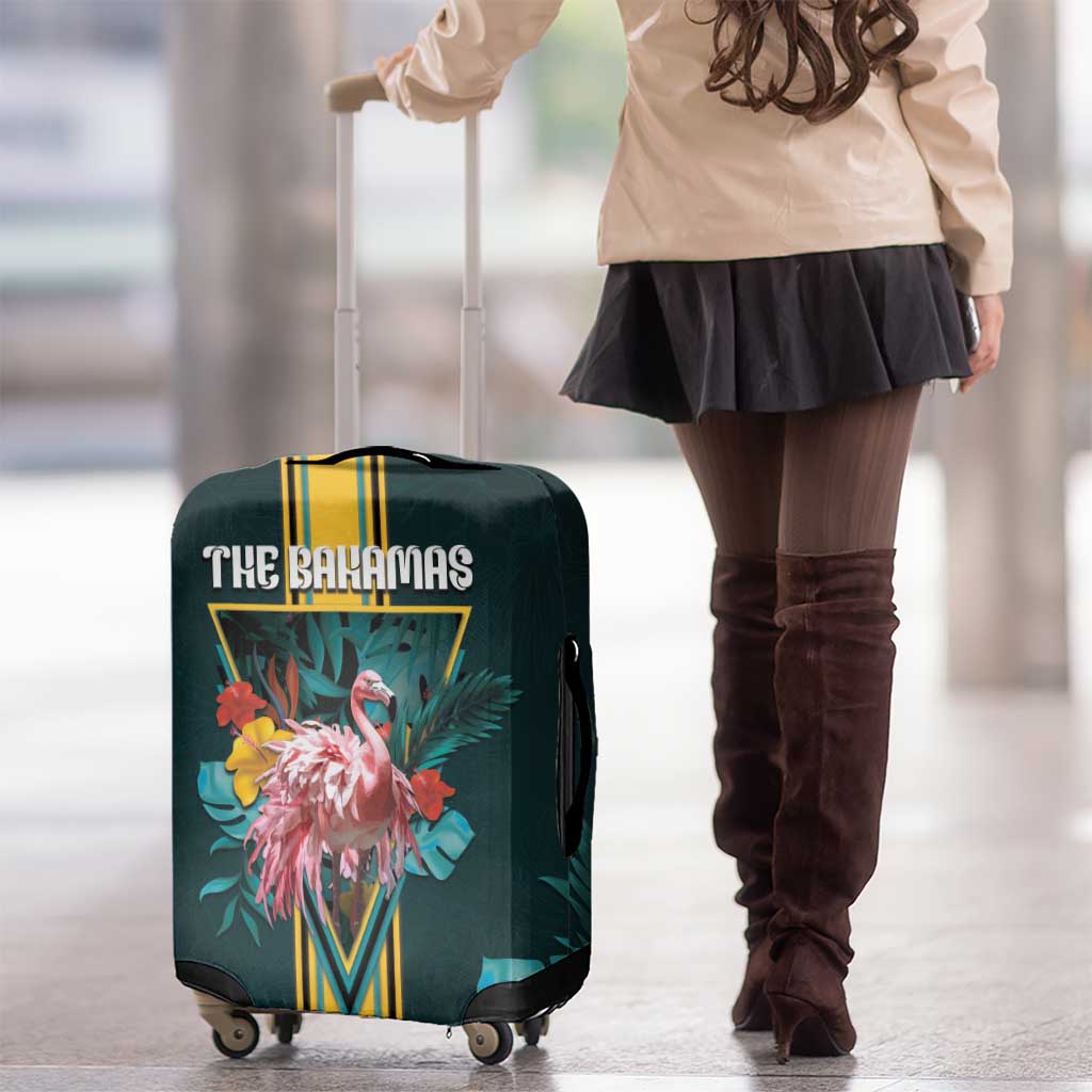 The Bahamas Luggage Cover The Flamingo Tropical Flowers DT05