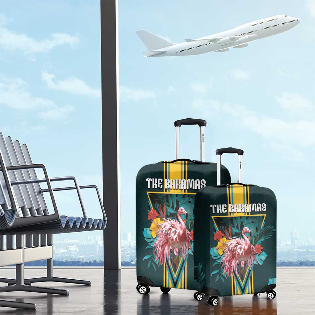 The Bahamas Luggage Cover The Flamingo Tropical Flowers DT05