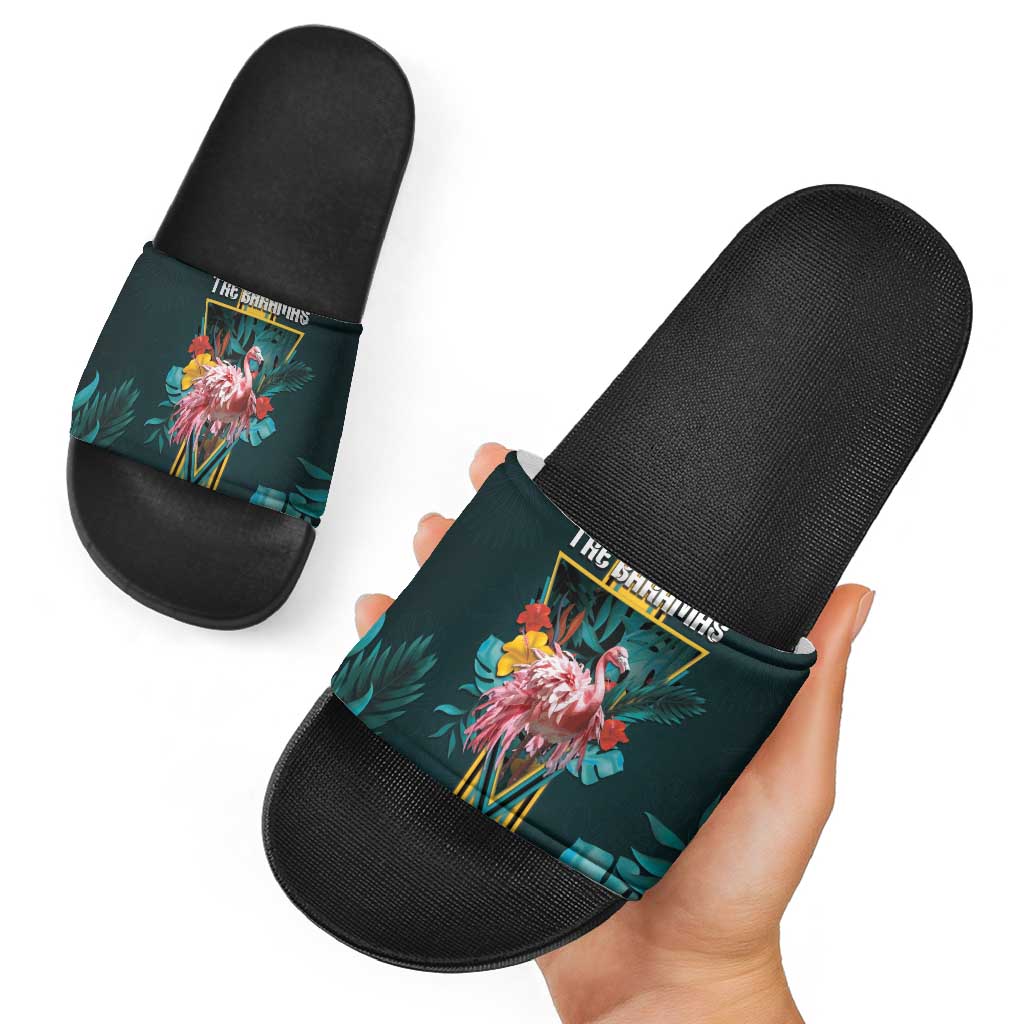The Bahamas Slide Sandals The Flamingo Tropical Flowers DT05