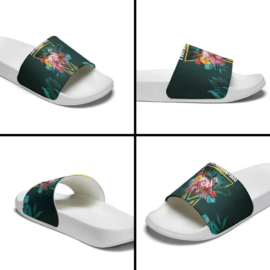 The Bahamas Slide Sandals The Flamingo Tropical Flowers DT05