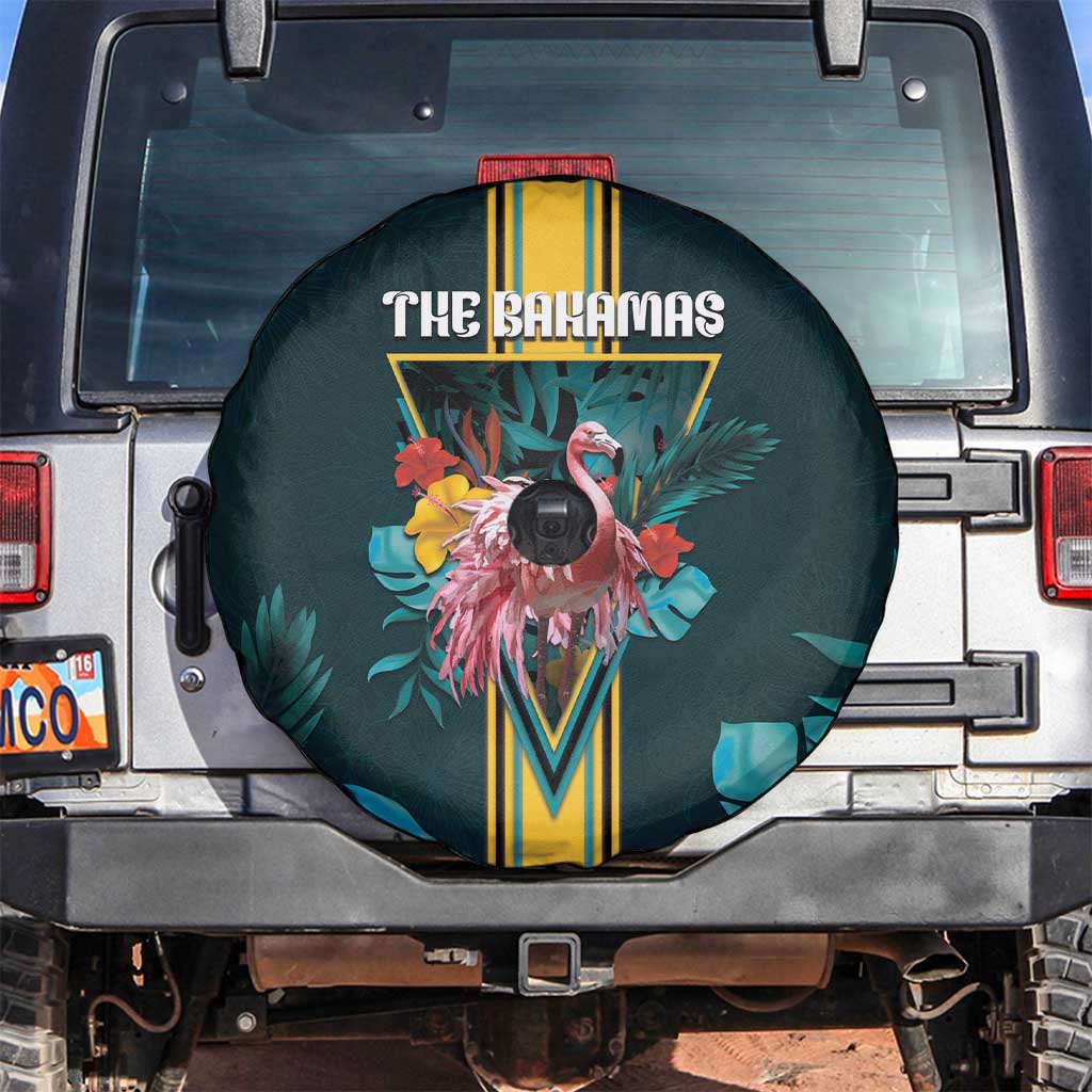 The Bahamas Spare Tire Cover The Flamingo Tropical Flowers DT05