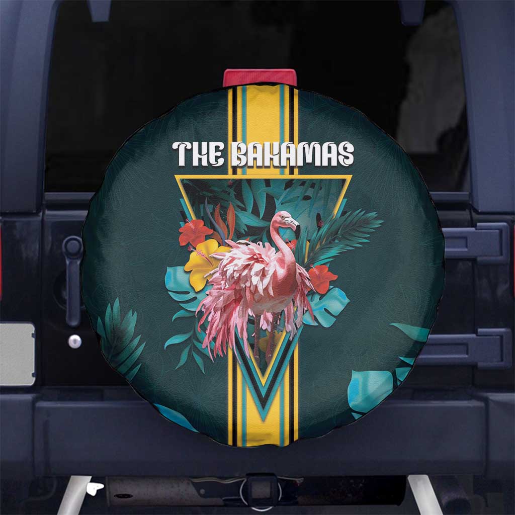 The Bahamas Spare Tire Cover The Flamingo Tropical Flowers DT05