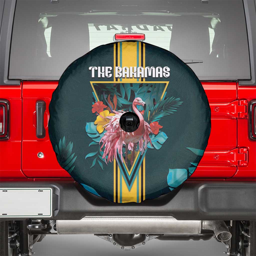 The Bahamas Spare Tire Cover The Flamingo Tropical Flowers DT05