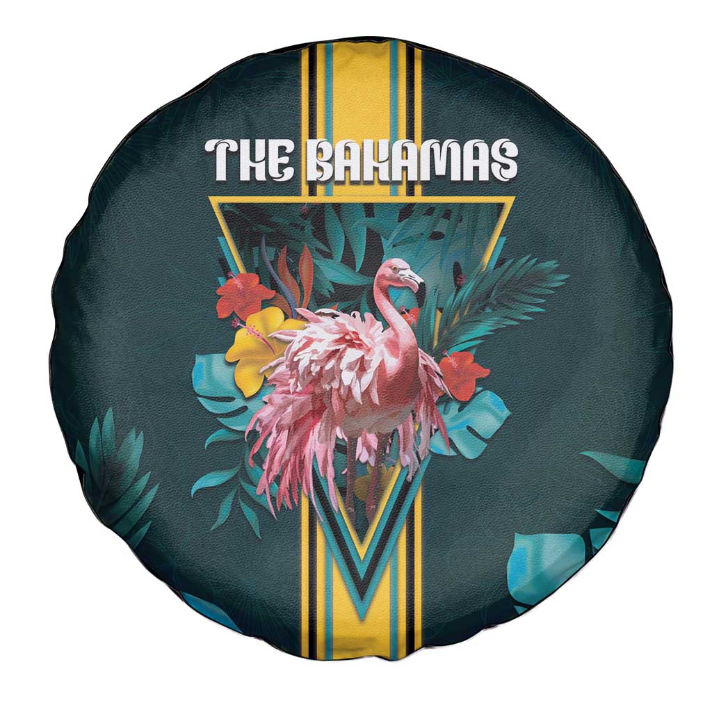 The Bahamas Spare Tire Cover The Flamingo Tropical Flowers DT05