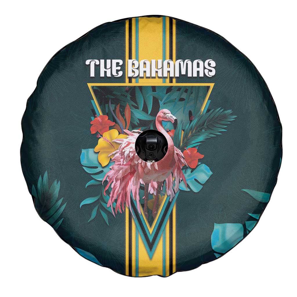 The Bahamas Spare Tire Cover The Flamingo Tropical Flowers DT05