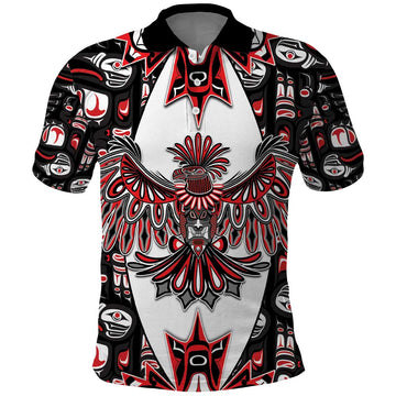 Canada Haida Polo Shirt Thunderbird Northwest Coast Indigenous DT05