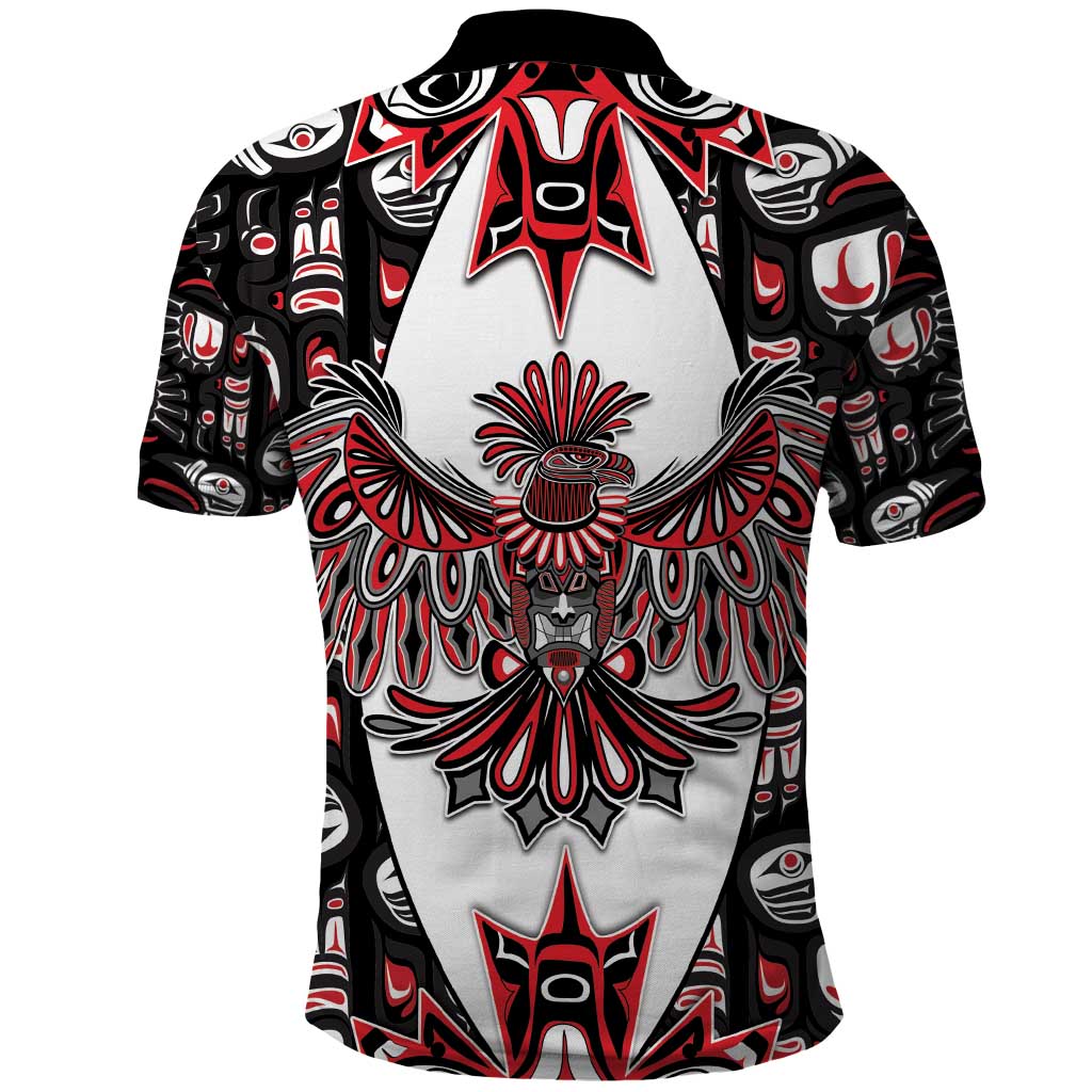Canada Haida Polo Shirt Thunderbird Northwest Coast Indigenous DT05