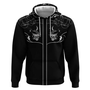 Skull Cowboy Hoodie Western Yoke Style DT05