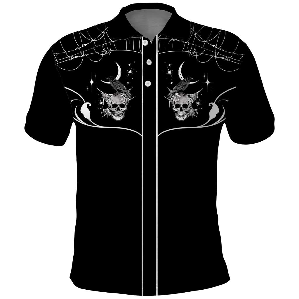Skull Cowboy Polo Shirt Western Yoke Style DT05
