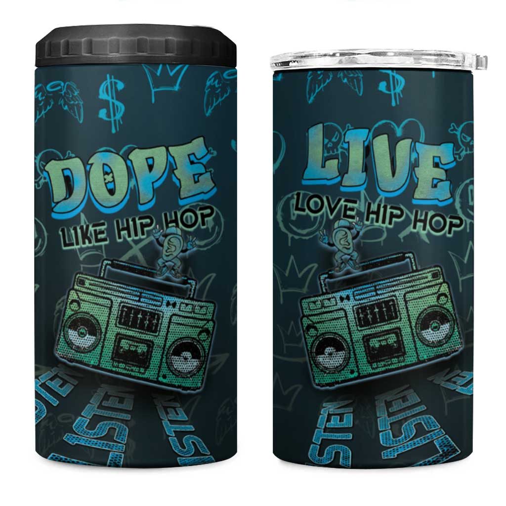Dope Like Hip Hop 4 in 1 Can Cooler Tumbler Hiphop Graffiti Style DT05