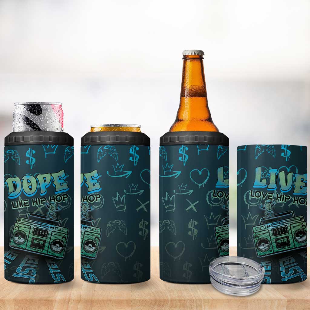 Dope Like Hip Hop 4 in 1 Can Cooler Tumbler Hiphop Graffiti Style DT05