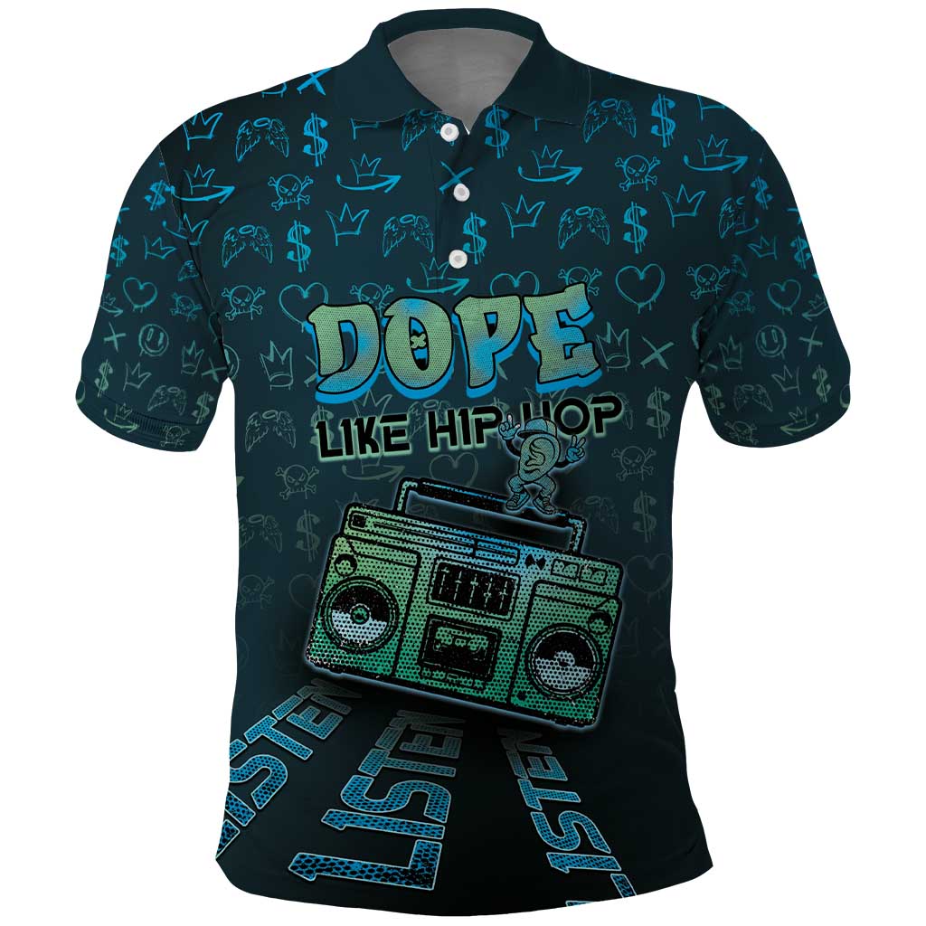 Dope Like Hip Hop Polo Shirt Hiphop Graffiti Style DT05