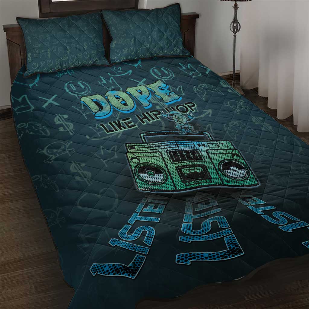 Dope Like Hip Hop Quilt Bed Set Hiphop Graffiti Style DT05