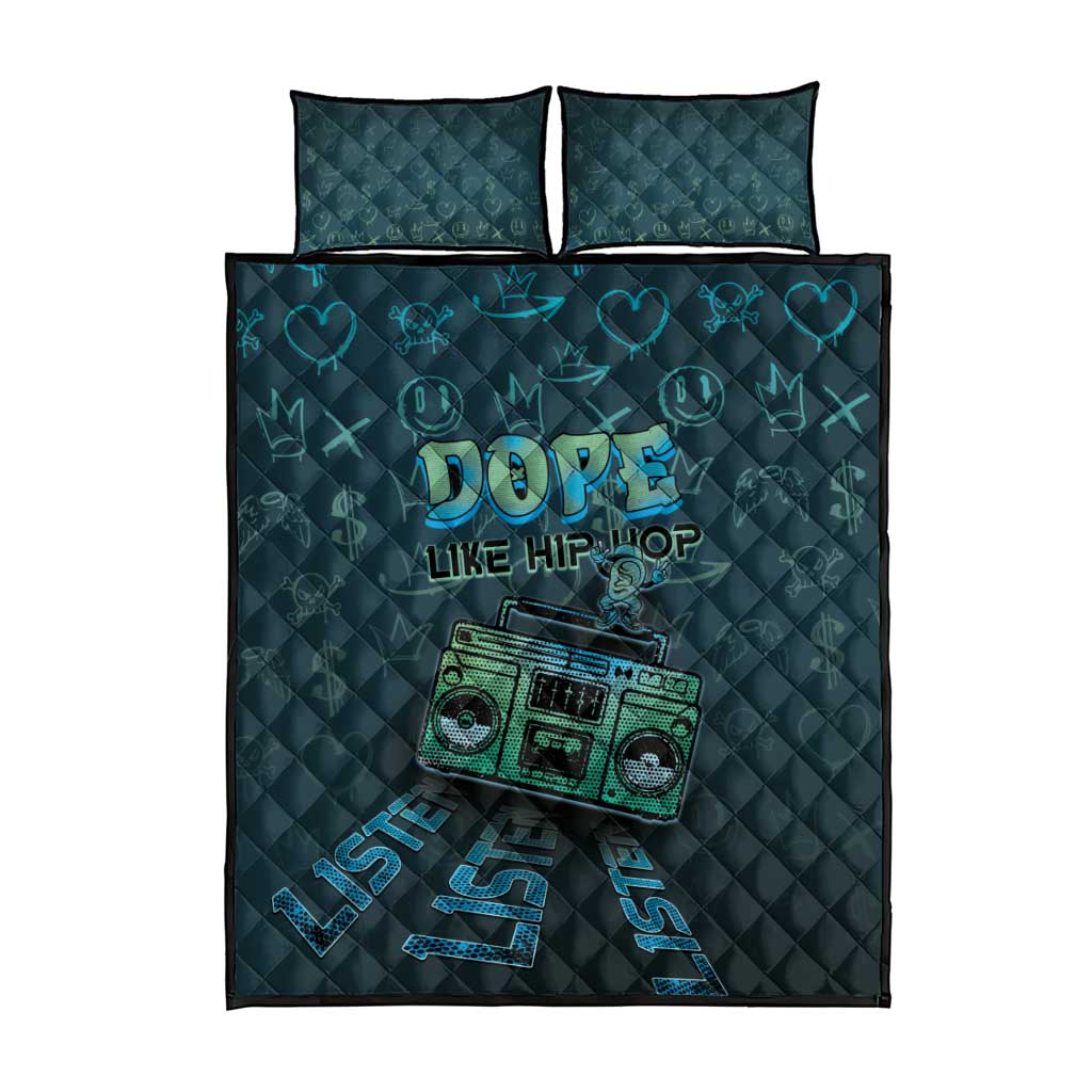 Dope Like Hip Hop Quilt Bed Set Hiphop Graffiti Style DT05