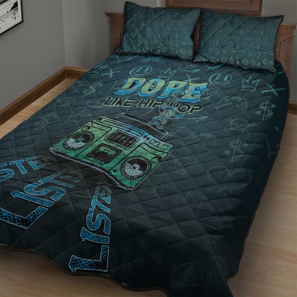 Dope Like Hip Hop Quilt Bed Set Hiphop Graffiti Style DT05