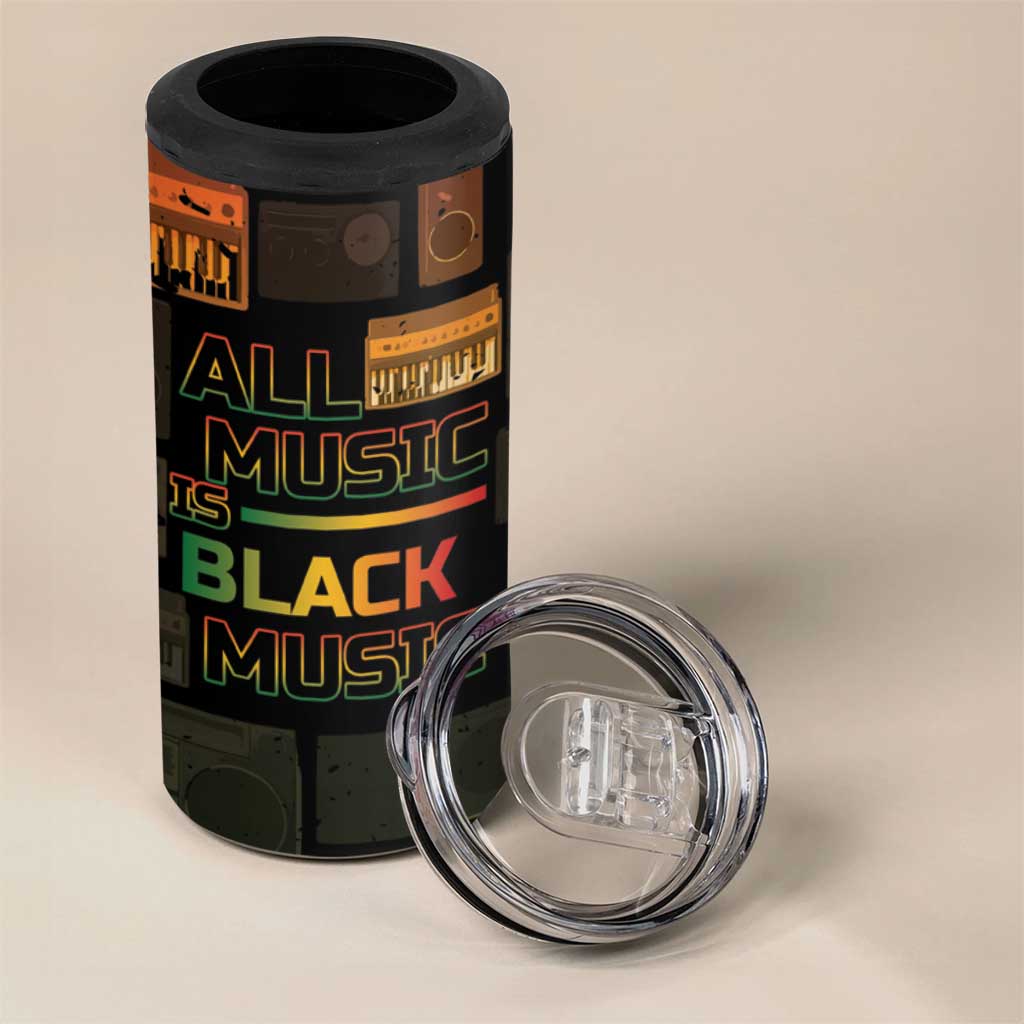 Black Music Month 4 in 1 Can Cooler Tumbler All Music Is Black Music DT05