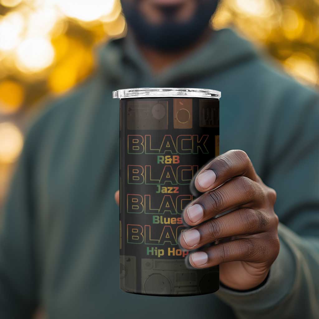 Black Music Month 4 in 1 Can Cooler Tumbler All Music Is Black Music DT05