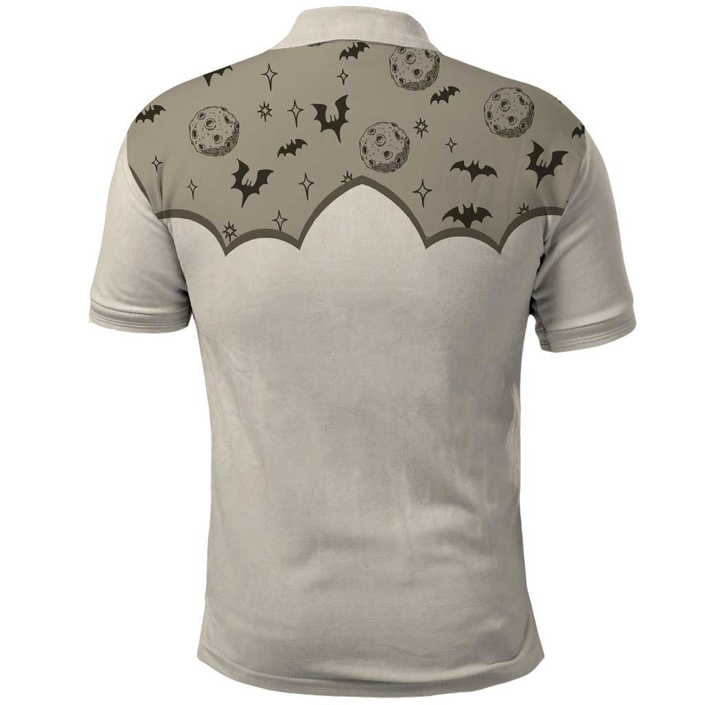 Western Gothic Yoke Polo Shirt Bat And Stars DT05