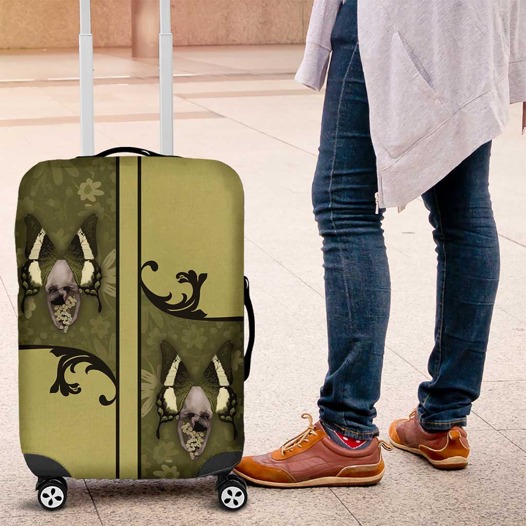 Western Gothic Yoke Luggage Cover Retro Butterfly With Daisy Garden DT05