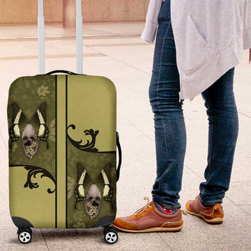 Western Gothic Yoke Luggage Cover Retro Butterfly With Daisy Garden DT05