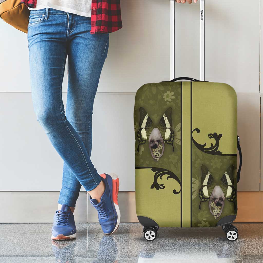 Western Gothic Yoke Luggage Cover Retro Butterfly With Daisy Garden DT05