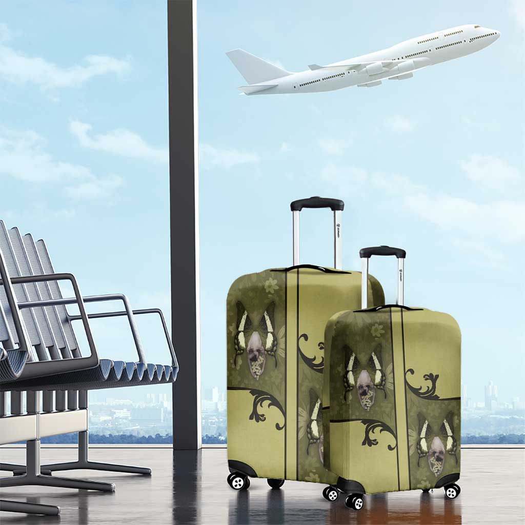 Western Gothic Yoke Luggage Cover Retro Butterfly With Daisy Garden DT05