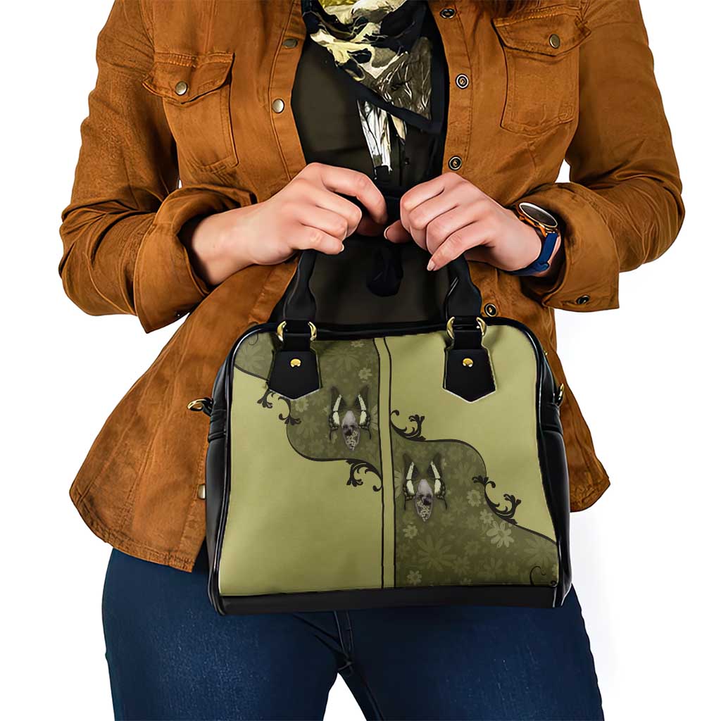 Western Gothic Yoke Shoulder Handbag Retro Butterfly With Daisy Garden DT05