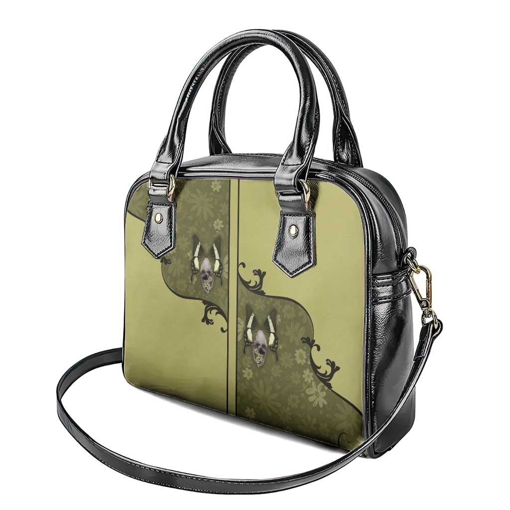 Western Gothic Yoke Shoulder Handbag Retro Butterfly With Daisy Garden DT05