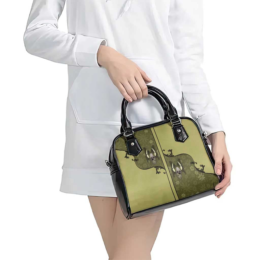 Western Gothic Yoke Shoulder Handbag Retro Butterfly With Daisy Garden DT05