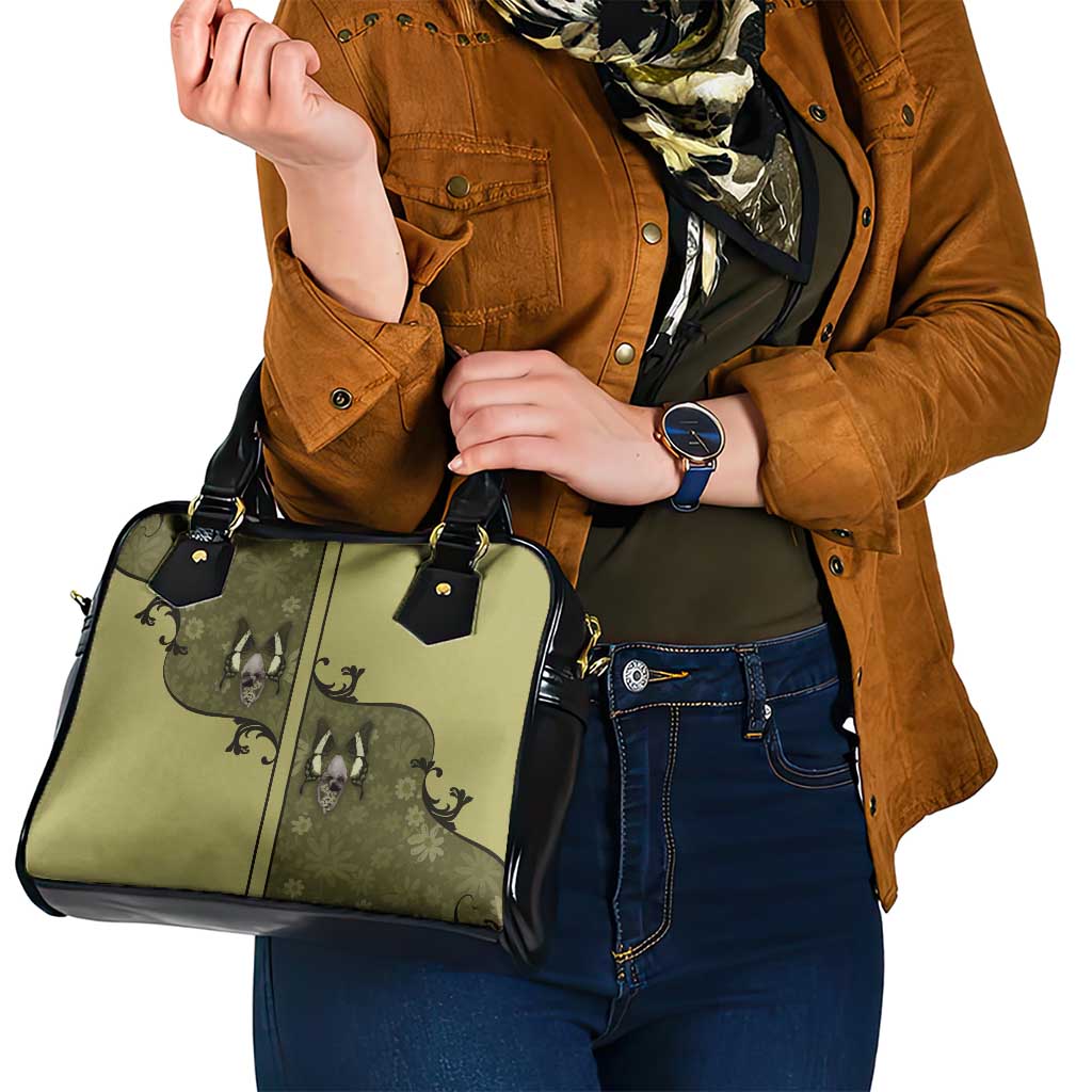 Western Gothic Yoke Shoulder Handbag Retro Butterfly With Daisy Garden DT05