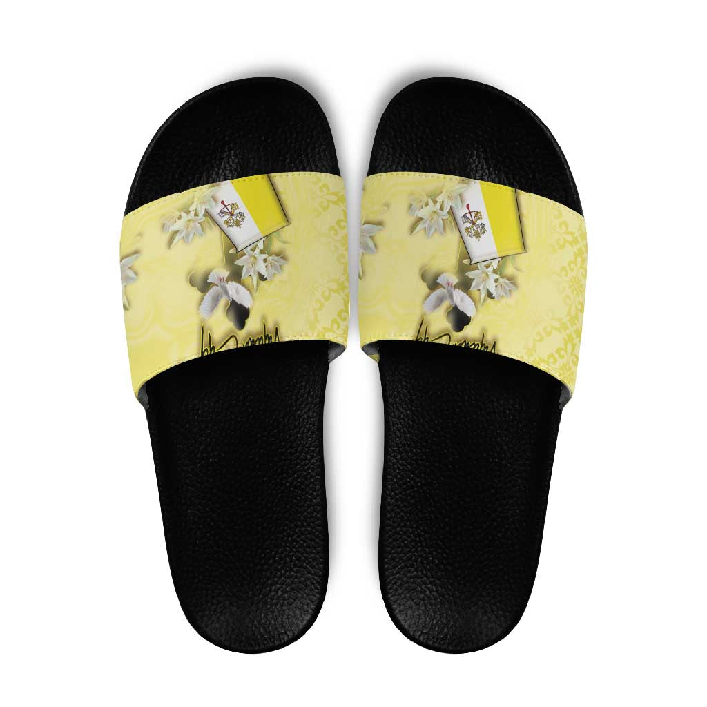Vatican City Slide Sandals Coat Of Arms With Dove Bird DT05