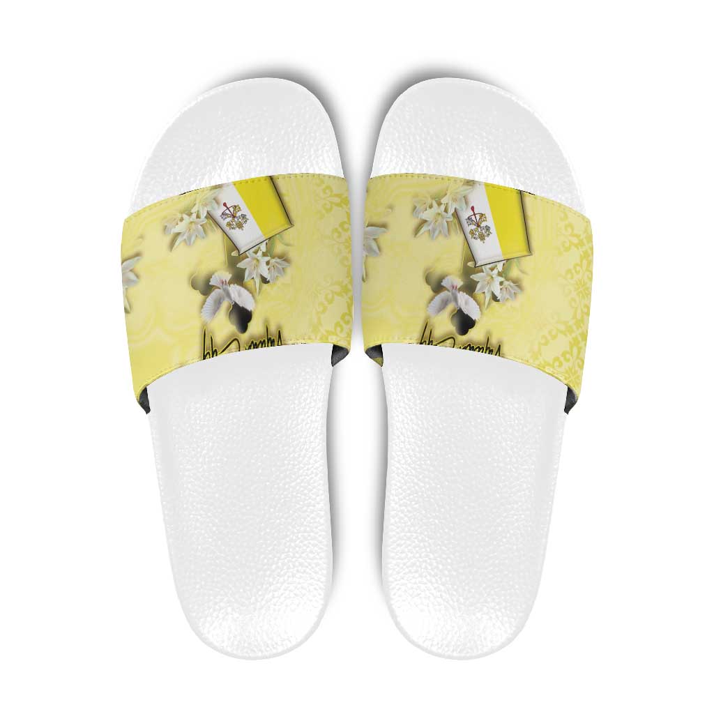 Vatican City Slide Sandals Coat Of Arms With Dove Bird DT05