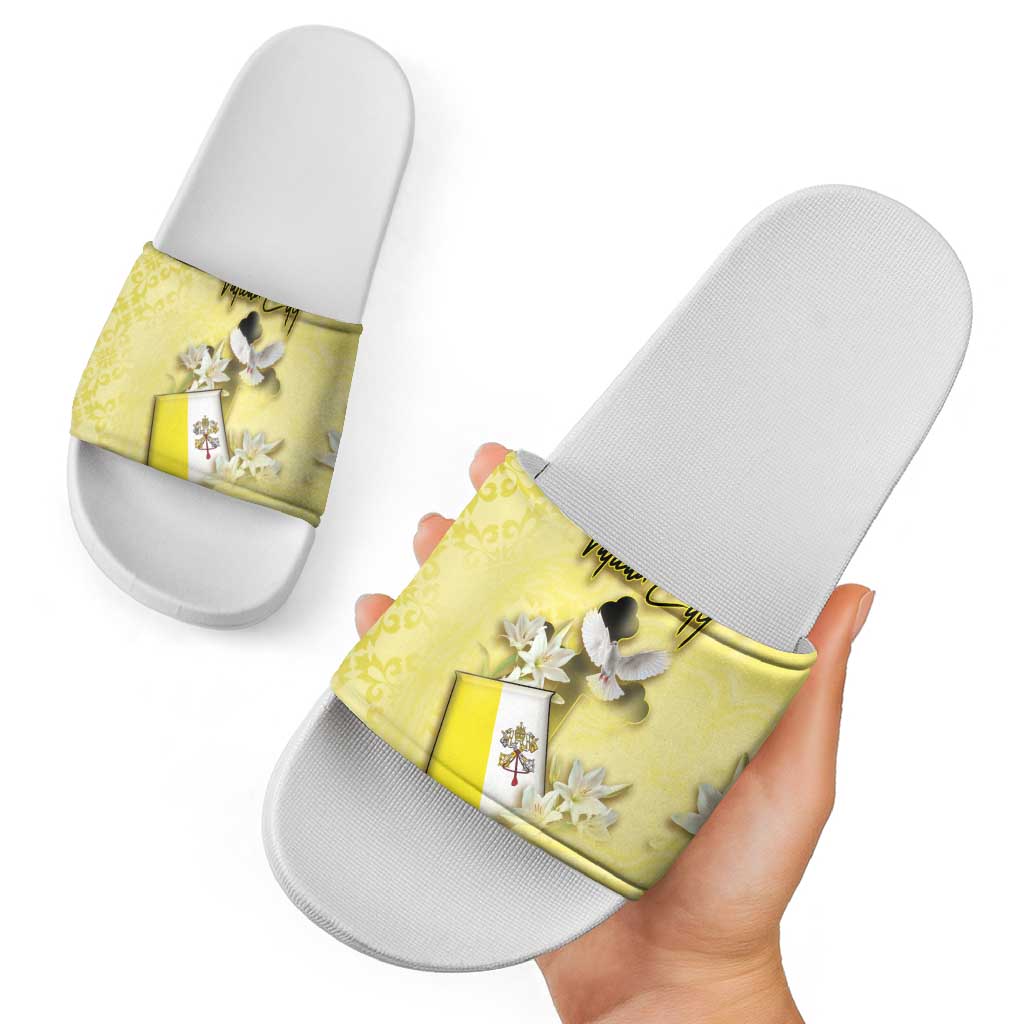 Vatican City Slide Sandals Coat Of Arms With Dove Bird DT05