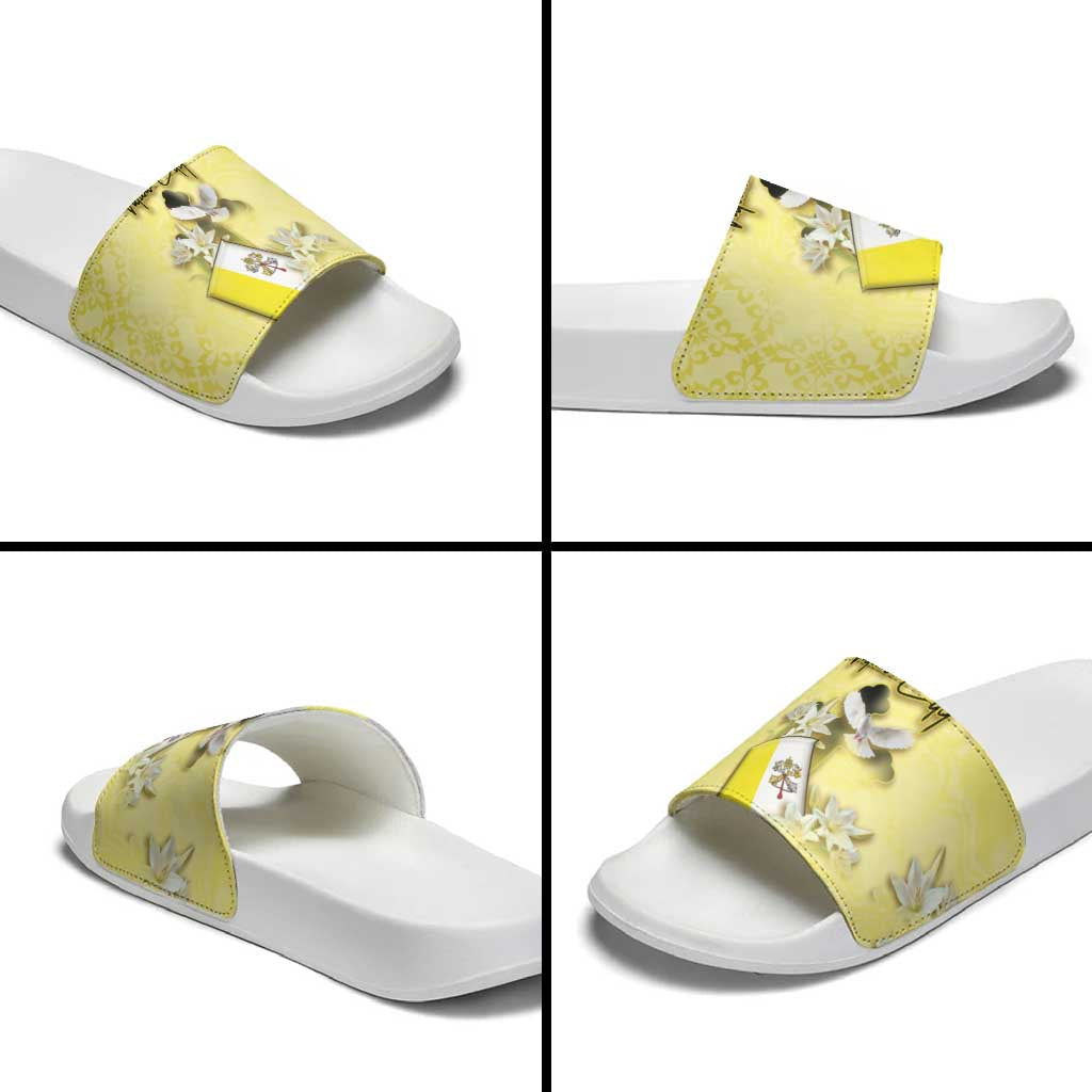 Vatican City Slide Sandals Coat Of Arms With Dove Bird DT05