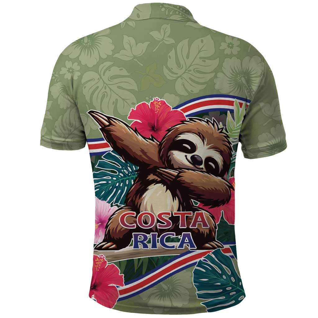 Costa Rica Polo Shirt Pura Vida Dabbing Sloth DT05