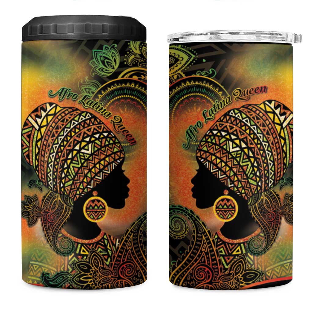 Black Women 4 in 1 Can Cooler Tumbler Afro Latina Queen DT05