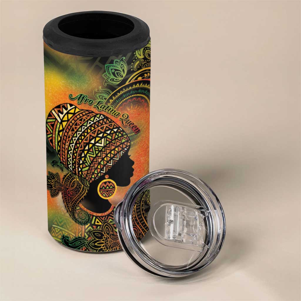 Black Women 4 in 1 Can Cooler Tumbler Afro Latina Queen DT05