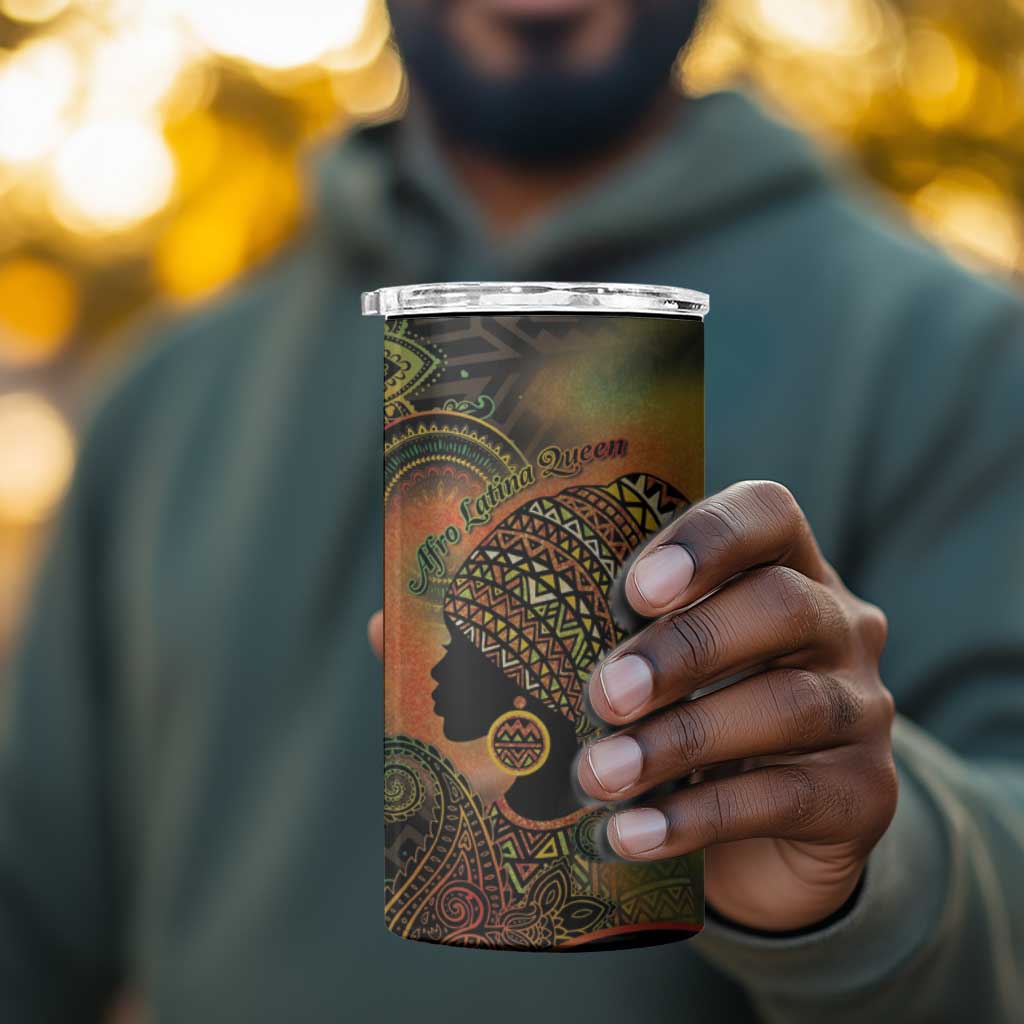 Black Women 4 in 1 Can Cooler Tumbler Afro Latina Queen DT05