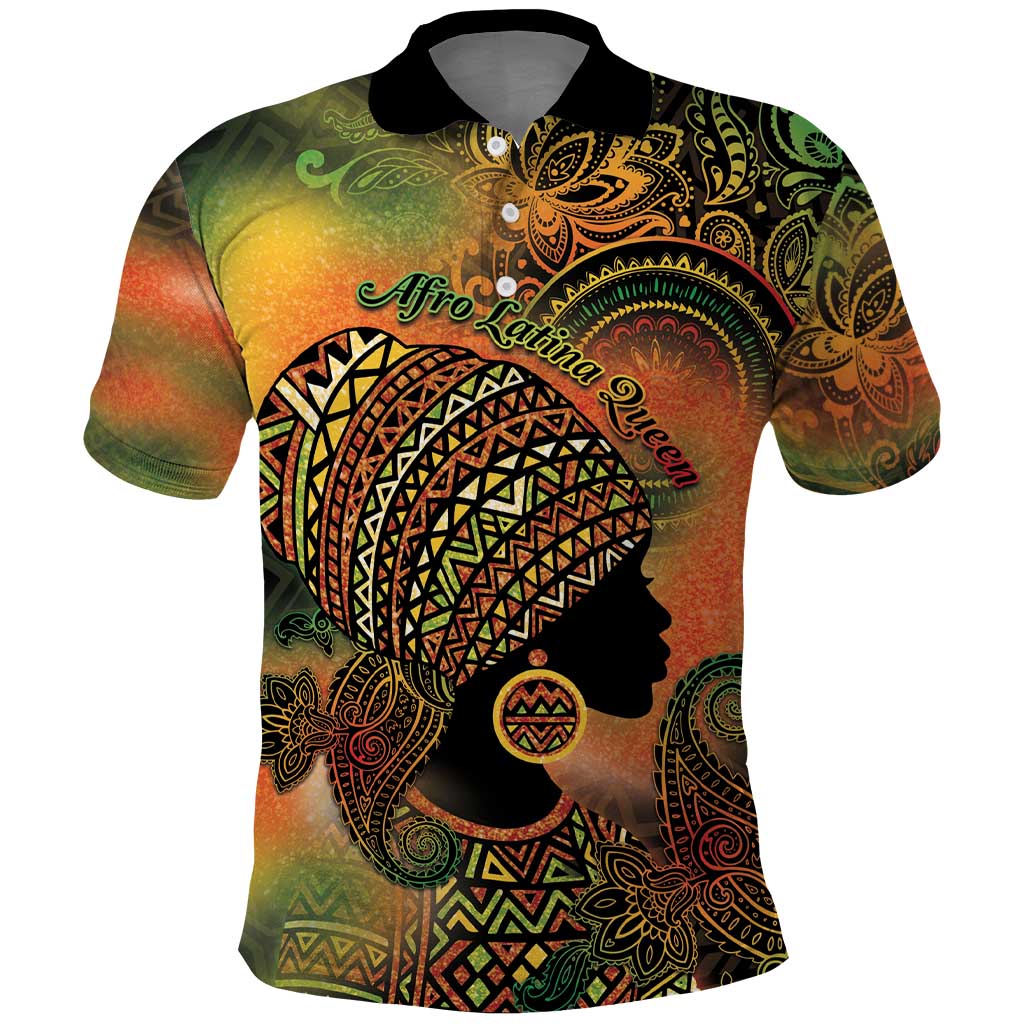 Black Women Polo Shirt Afro Latina Queen DT05
