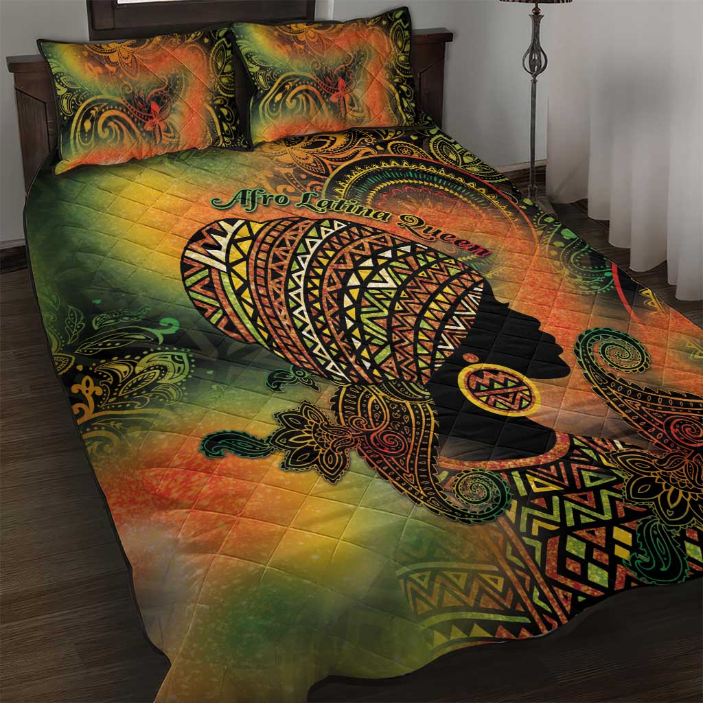 Black Women Quilt Bed Set Afro Latina Queen DT05