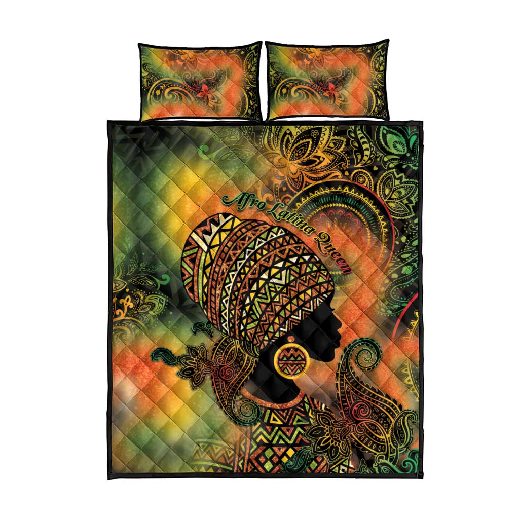 Black Women Quilt Bed Set Afro Latina Queen DT05