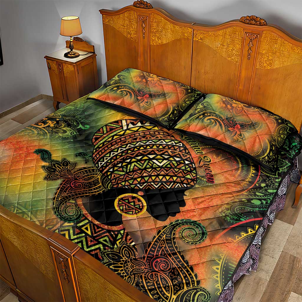 Black Women Quilt Bed Set Afro Latina Queen DT05